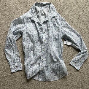 Old Navy Blue and White Patterned Men's Shirt